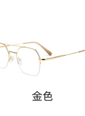 陈伟霆同款眼镜17072F多边形双梁复古近视眼镜框轻男士半框眼镜架