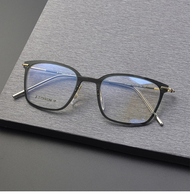 2001高端出口简约尼龙镜圈纯钛光学近视眼镜男女中性商务超轻框