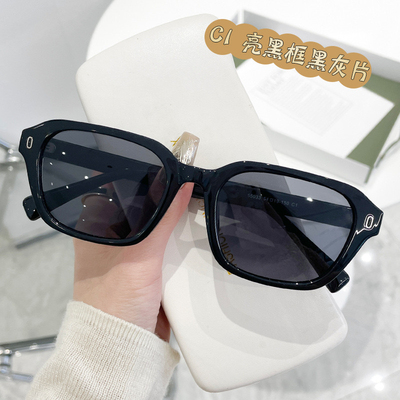 55033新款韩版ins风小框复古偏光太阳镜女遮阳防紫外线简约墨镜男