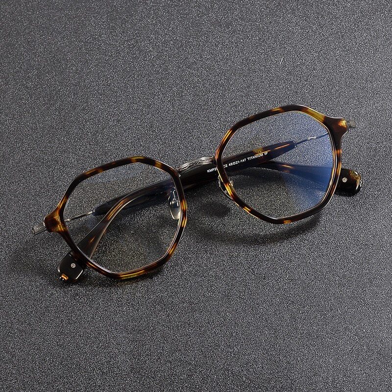 大框真纯钛眼镜多边形2505男女可配近视镜片质感板材框架