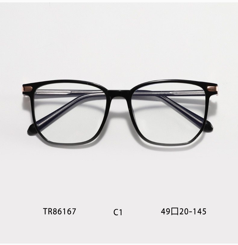 86167 韩系tr90方框平光眼镜可配度数防蓝光眼镜男黑框素颜眼镜