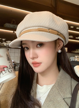 秋冬复古英伦显脸小报童帽女
