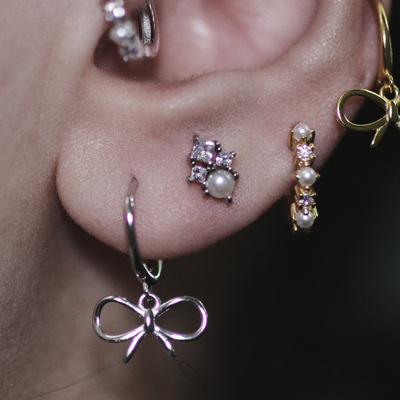 925银小巧波西米亚蝴蝶结饰品