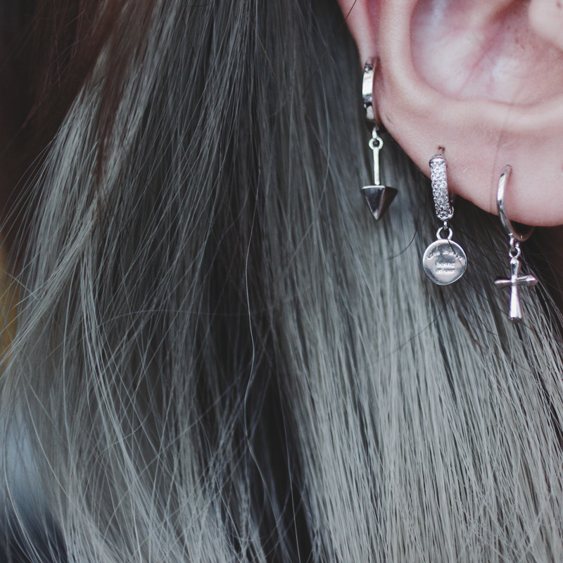 巴洛克复古金币耳环i925银北欧