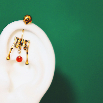 HELIX立体骷髅耳骨钉朋克摇滚