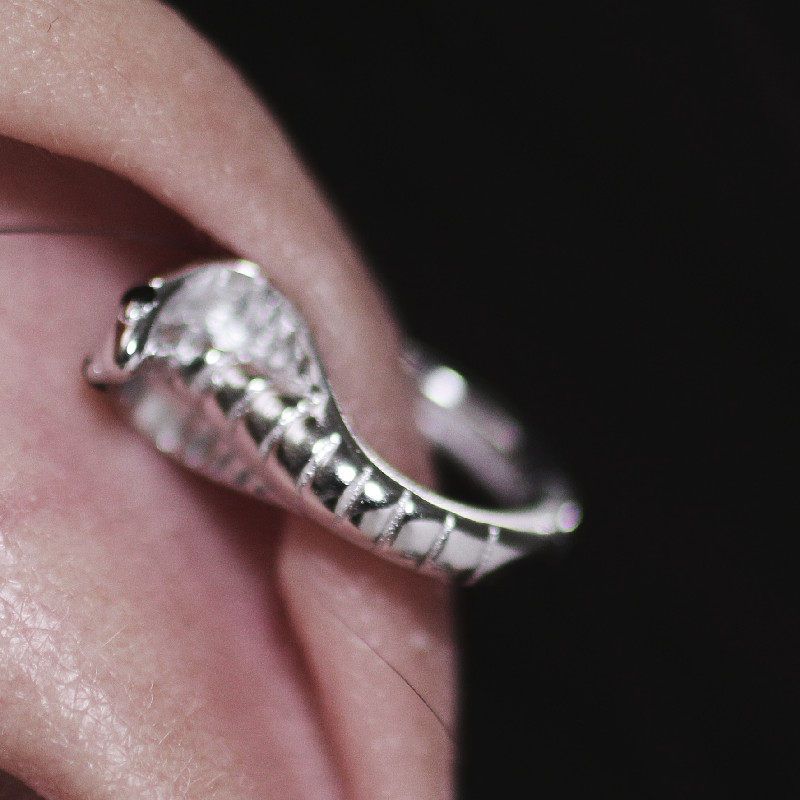 thumbnail for Exotic Egypt style serpentine earring mysterious snake pattern ear bone ring temperament 925 silver vintage unique design earrings
