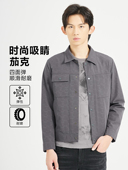 利家春秋新款 41Y 印花翻领夹克薄外套24CJK0042 男士 商务休闲时尚