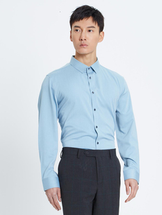 衬衫 商务休闲通勤上班长袖 21CZC0035Y 男士 43号利家正品