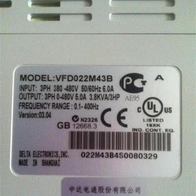 旧*台达变频器VFD022M43B VFD-M/380V/2.2KW (原装 )