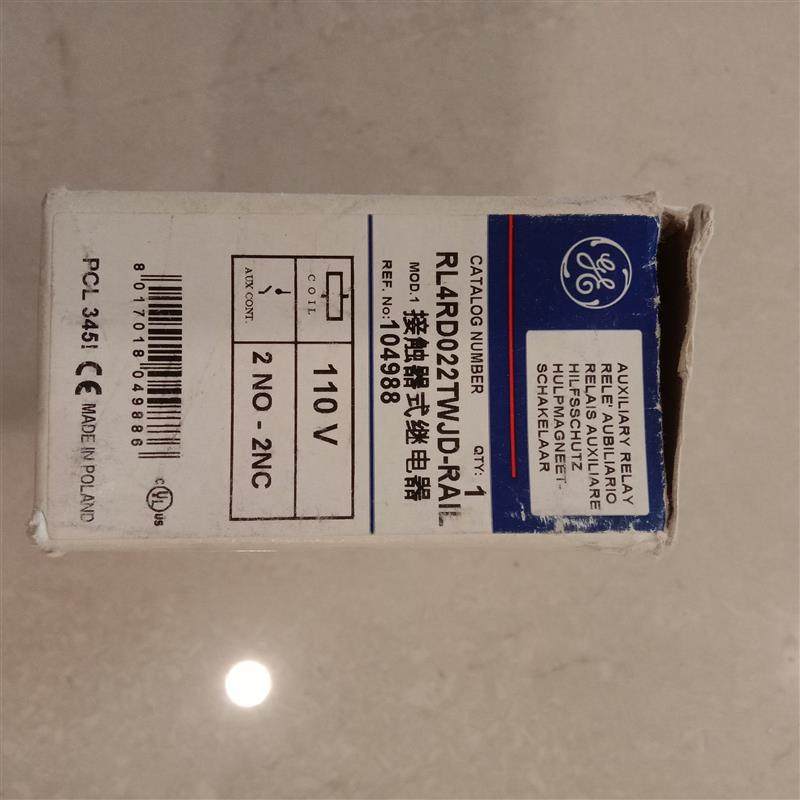 美国GE直流接触器 RL4RD022TWJD-RAIL  110V  2NO-2NC