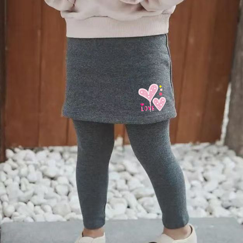 女童打底裤外穿秋冬儿童假两件中小童裤子宝宝双面德绒裙裤保暖裤