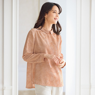 衬衫 日本代购 2026年夏款 女士小翻领气质中长宽松提花长款 有大码