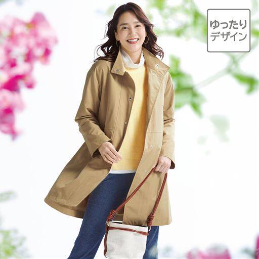 2025年春款日本代购女士花粉对策微笑防水可卸内胆休闲风衣有大码