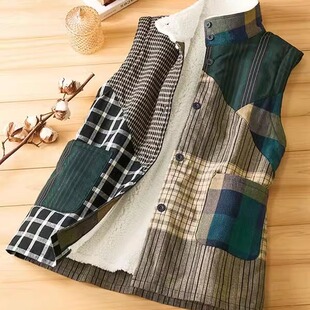 2024年秋日本代购内绒软绵绵保暖拼接背心立领休闲马甲 有大码