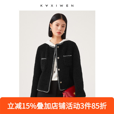 香风短外套佧茜文绵羊毛