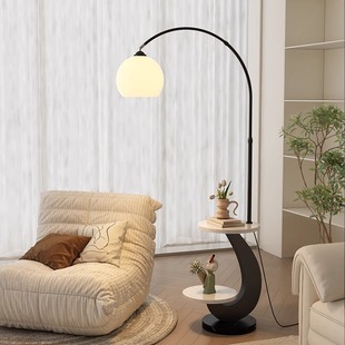 米罗兰客厅落地灯中古风沙发旁边高级感卧室床头柜一体钓鱼灯2025