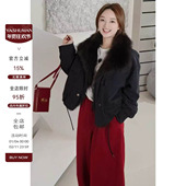 雅舒曼&图图妈 暖街角 芬兰狐领气质御寒保暖下摆收紧羽绒服女