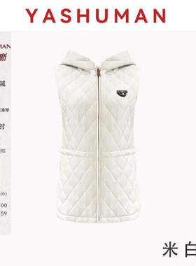 雅舒曼&图图妈 骆驼绒保暖锁温连帽设计感无袖马甲8L00B4969