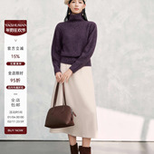 雅舒曼 上衣 气质牦牛绒雪花长袖 智多星 高领宽松毛衣高级感时尚