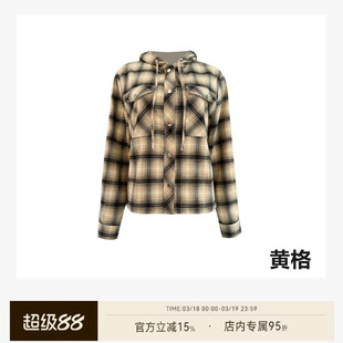 雅舒曼&图图妈【小芒格】秋日松弛感格纹设计短款连帽外套