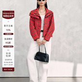 印花连帽短外套新款 雅舒曼 红满印 设计感休闲减龄时髦复古上衣