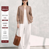 三宅 褶皱短外套秋季 新款 雅舒曼&图图妈 宽松驼色长袖 上衣女