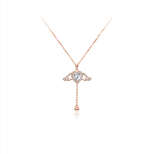 Julius 轻奢小众高级感锁骨链天使之心气质百搭 聚利时项链女款