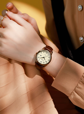 聚利时手表女款小众轻奢手表女学生初高中考试专用日历防水石英表