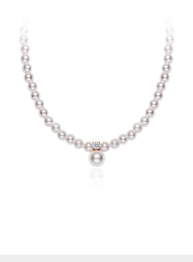 Julius/聚利时珍珠项链女款轻奢高级感2025爆款925银小众锁骨链