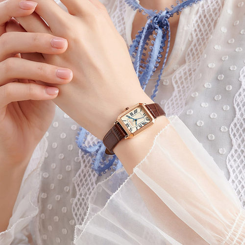 轻奢复古罗马刻度小方表