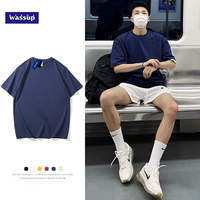 keros wassup美式重磅纯棉短袖t恤男女基础款纯色oversize白色TEE
