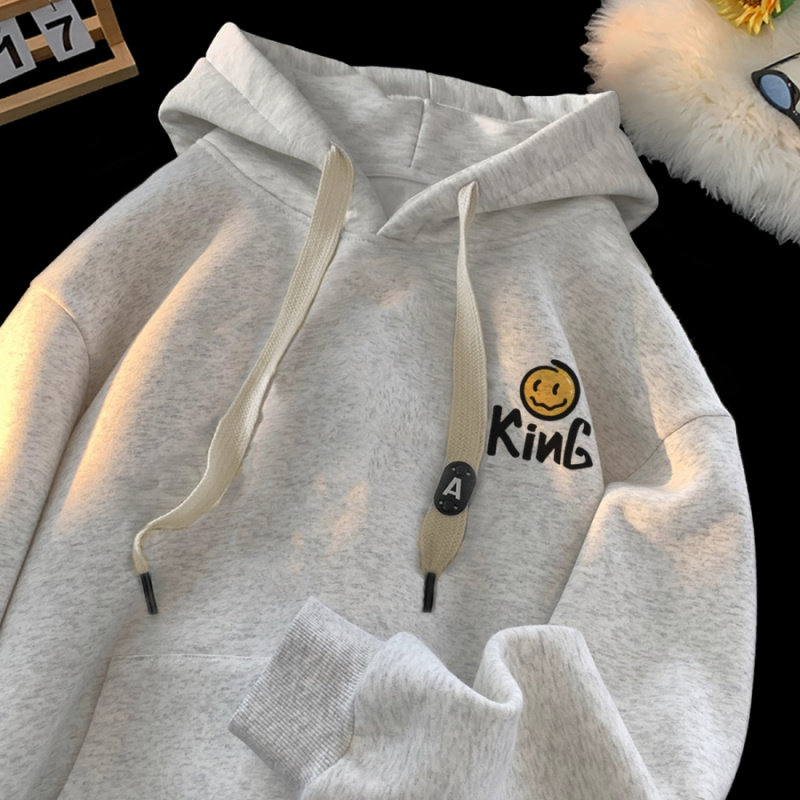 男款秋季刺绣字母连帽卫衣嘻哈街头潮牌宽松加厚印花帽衫上衣