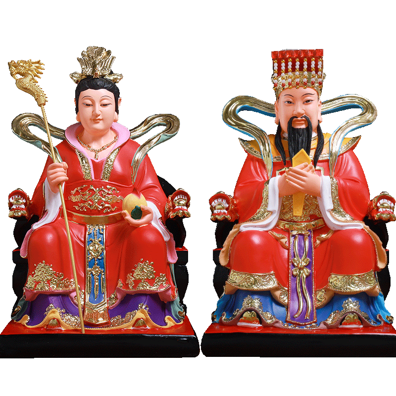 慈缘阁缎彩新款玉皇大帝王母娘娘神像佛像居家供奉王母玉帝像摆件