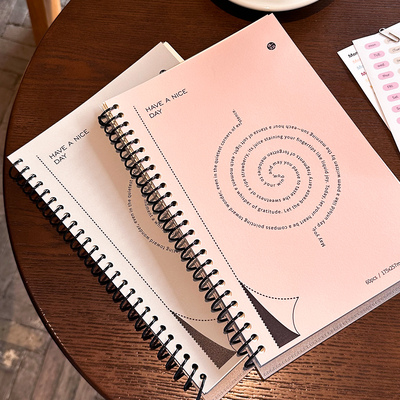 可撕螺旋线圈本b5横线本本子学生高颜值a5线圈本分段式可拆卸软壳记事本ins考研笔记本记录本简约日记本