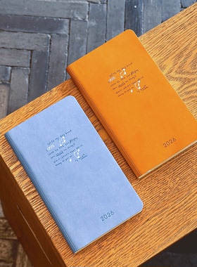 2026weeks手帐本无酸纸PU皮质皮面周计划日程本周历48k小高颜值笔记本简约随身大学生考研记事本定制A6