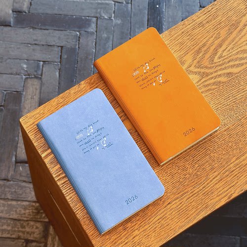 2026weeks手帐本无酸纸PU皮质皮面周计划日程本周历48k小高颜值笔记本简约随身大学生考研记事本定制A6