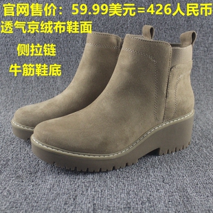 美国单2025年马丁靴女英伦风女鞋 坡跟牛筋底防滑短靴秋冬单靴大码