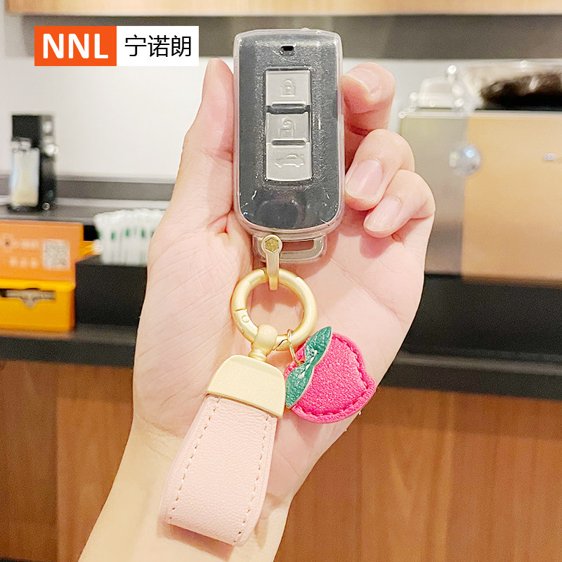 适用于2024新款三菱欧蓝德/劲炫汽车高端透明TPU钥匙套可爱挂饰女