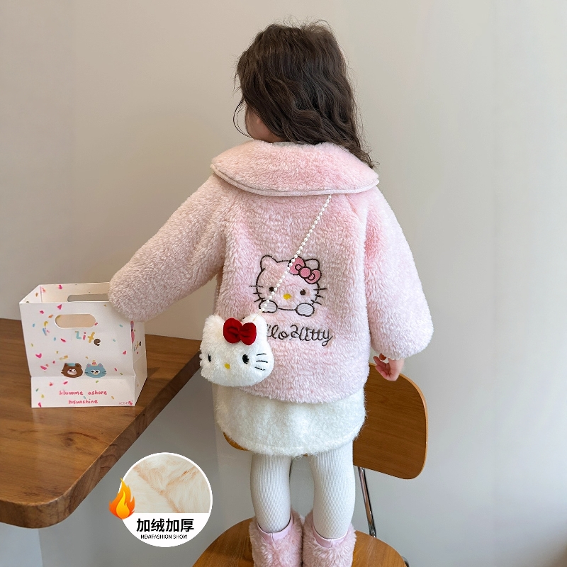 法国Uamtor女童猫咪加绒时髦外套