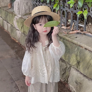 法国Uamtor女小童法式防晒衣夏季防晒服森系夏装时髦外套薄款开衫