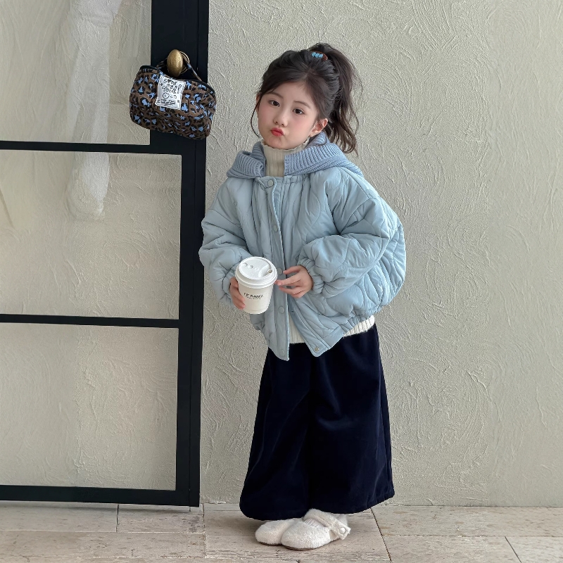 法国Uamtor女小童洋气夹棉面包服