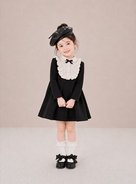Uamtor赫本风女童长袖连衣裙
