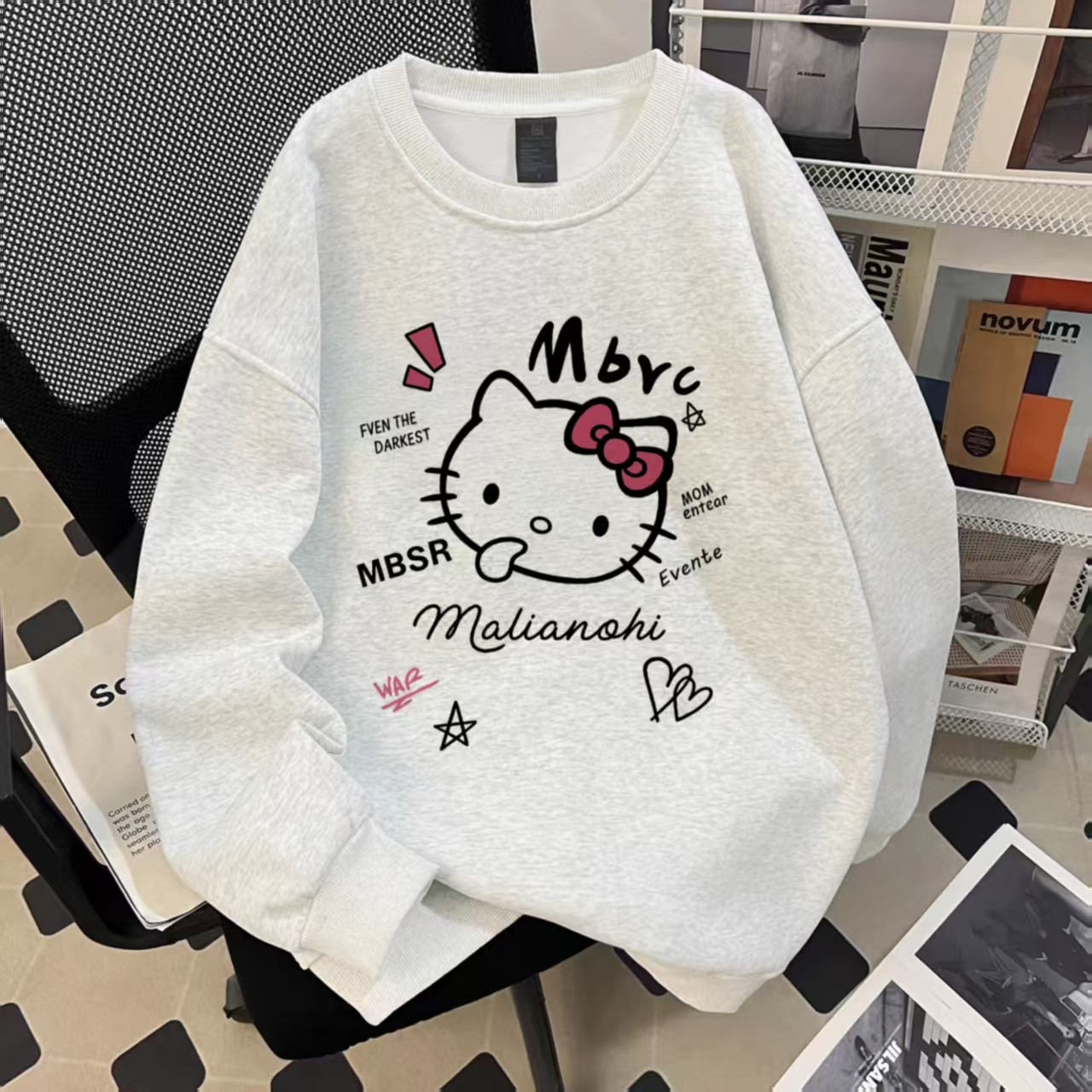 女童春秋款凯蒂猫卡通无帽卫衣