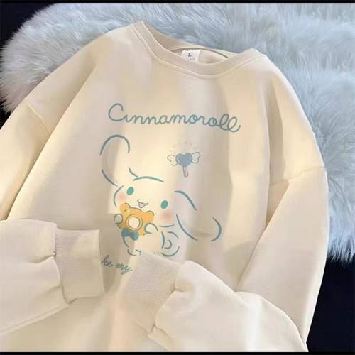 女童纯棉秋冬2024新款圆领卫衣儿童玉桂狗学院风印花长袖百搭上衣