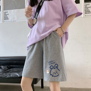 女童夏装2026纯棉运动短裤新款高腰宽松显瘦休闲五分中裤子夏季