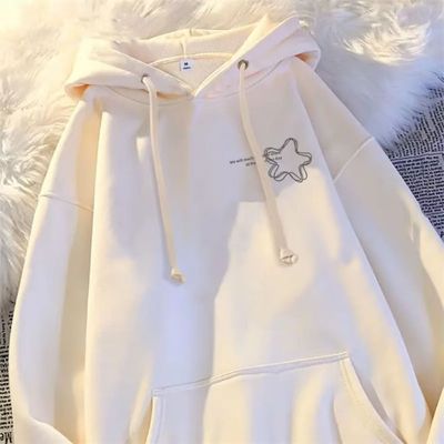 秋冬女童星星印花连帽帽衫卫衣