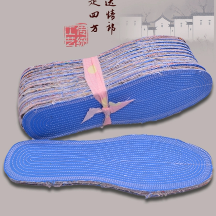 四季老粗布16层纯棉布全棉千层布男女春秋吸汗防臭透气鞋垫十双装