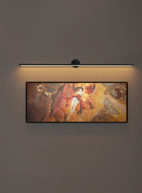 led照画展灯长线条壁灯北欧壁画灯简约现代照画背景墙挂画灯镜前