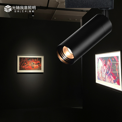 射灯吸顶式可调光变焦LED轨道博物馆美术馆展厅灯照画明装COB射灯