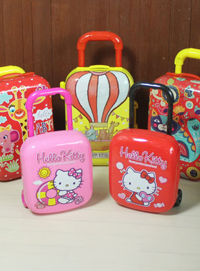 迷你拉杆箱 6分12分BJD娃娃 旅行箱行李箱道具红色猫球长颈鹿小布